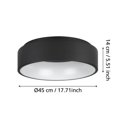 Eglo - Iluminação de teto LED com regulação LED/25,5W/230V 3000K preto