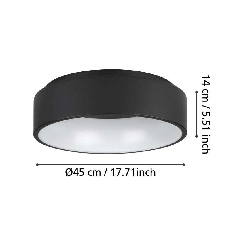 Eglo - Iluminação de teto LED com regulação LED/25,5W/230V 3000K preto