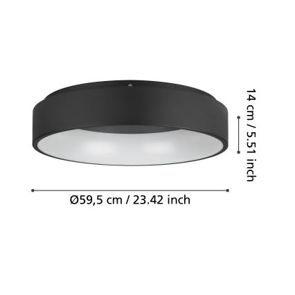 Eglo - Iluminação de teto LED com regulação LED/35,2W/230V 3000K preto