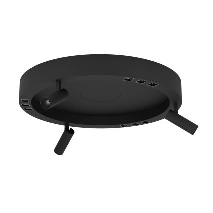 Eglo - Iluminação de teto LED com regulação 3xLED/8W/230V + 3xLED/8,5W 3000K preto + comando