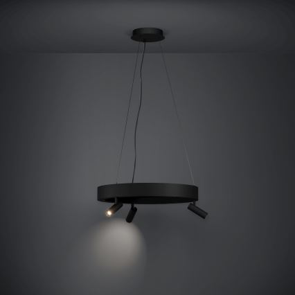 Eglo - Lustre LED dimmerável com cabo 3xLED/8W/230V + 3xLED/8,5W 3000K preto + comando à distância