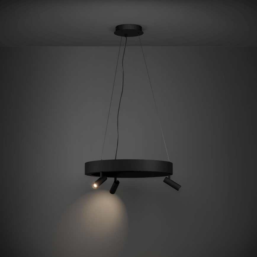 Eglo - Lustre LED dimmerável com cabo 3xLED/8W/230V + 3xLED/8,5W 3000K preto + comando à distância