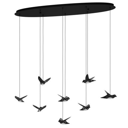 Eglo - Candeeiro suspenso LED com regulação 8xLED/4,2W/230V 3000K preto