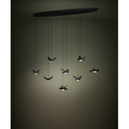 Eglo - Candeeiro suspenso LED com regulação 8xLED/4,2W/230V 3000K preto