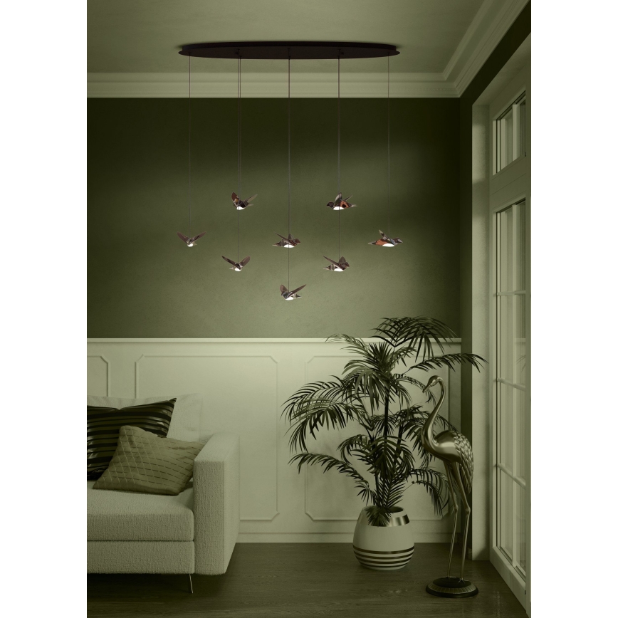 Eglo - Candeeiro suspenso LED com regulação 8xLED/4,2W/230V 3000K preto