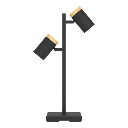 Eglo - Candeeiro de mesa LED 2xGU10/4,5W/230V 3000K preto/castanho