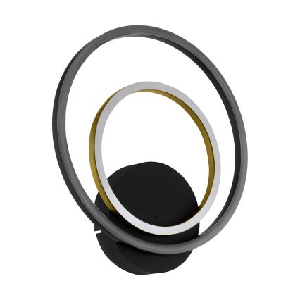 Eglo - Iluminação de parede LED LED/12W/230V 3000K + 4xLED/2,1W 3000K preto