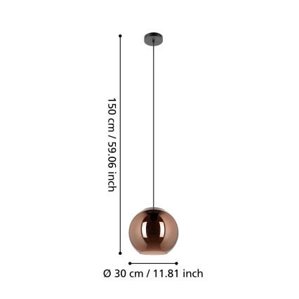 Eglo - Candeeiro suspenso 1xE27/40W/230V cobre