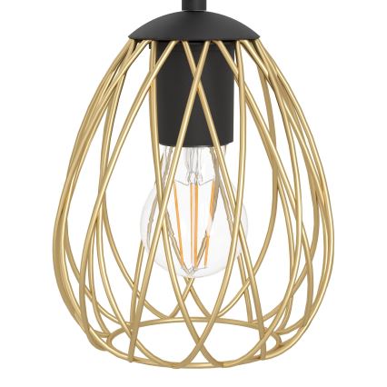 Eglo - Candeeiro suspenso 6xE27/40W/230V preto/dourado