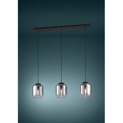Eglo - Candeeiro suspenso 3xE27/40W/230V fumado