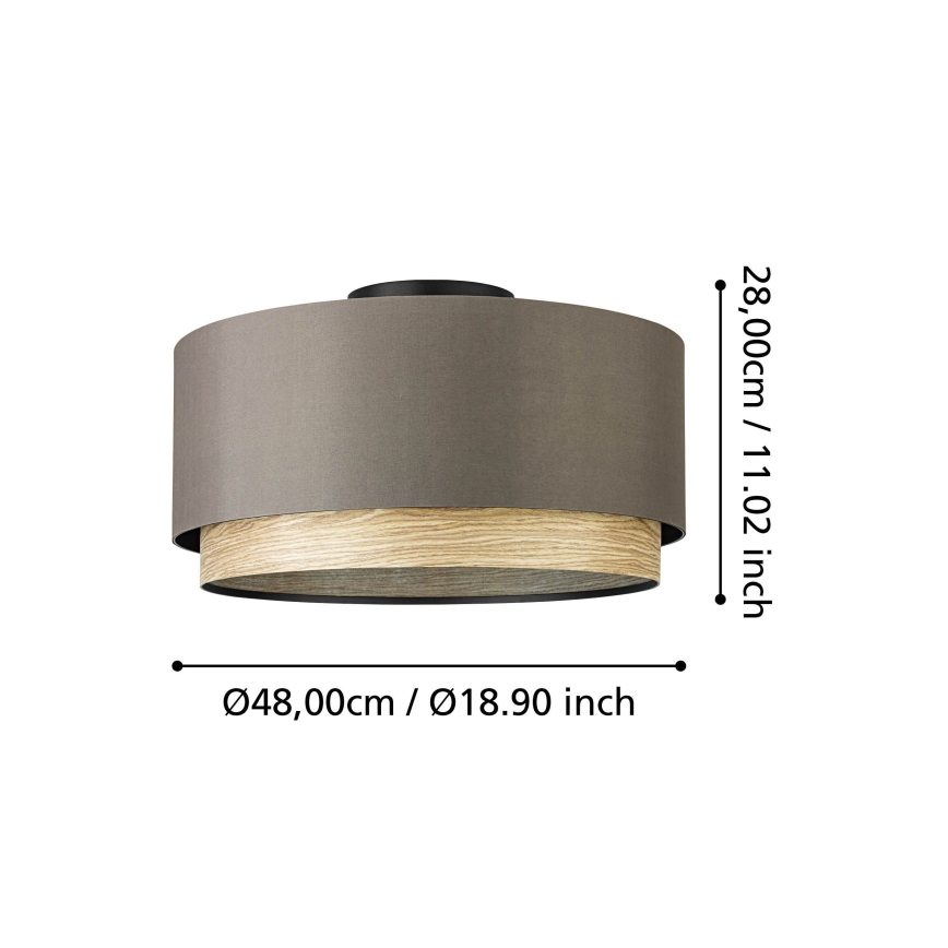 Eglo - Iluminação de teto 1xE27/40W/230V castanho