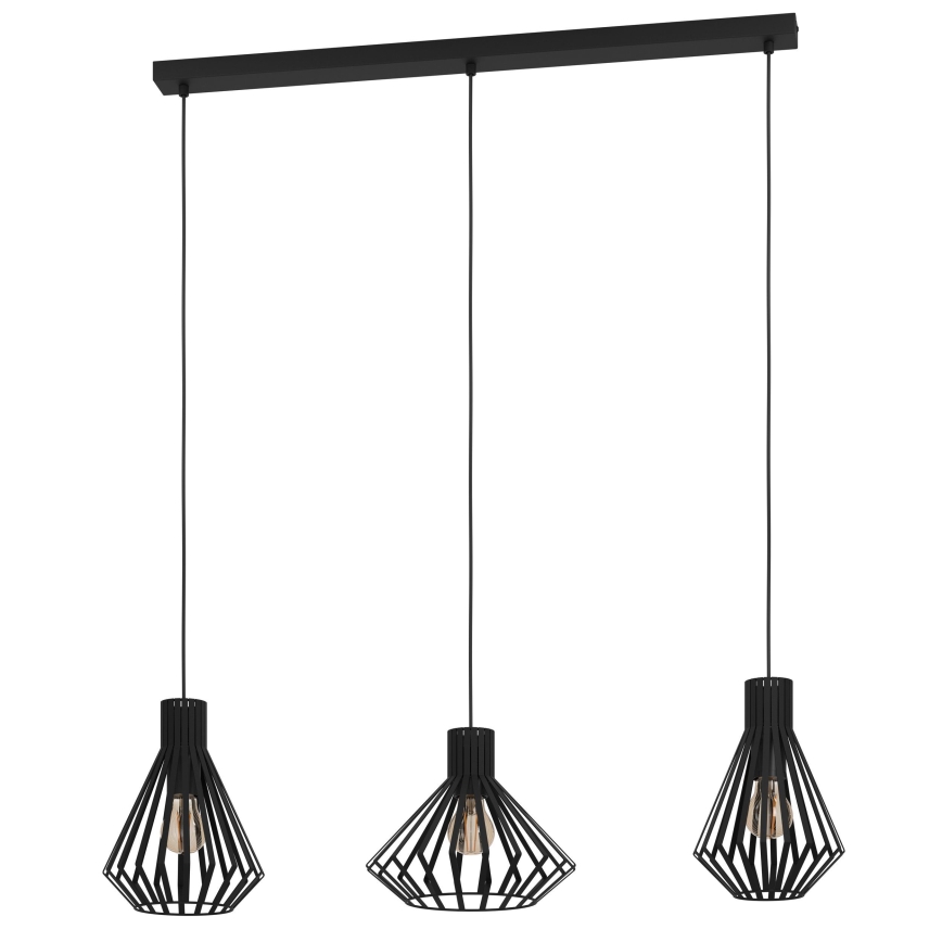 Eglo - Candeeiro suspenso 3xE27/40W/230V preto