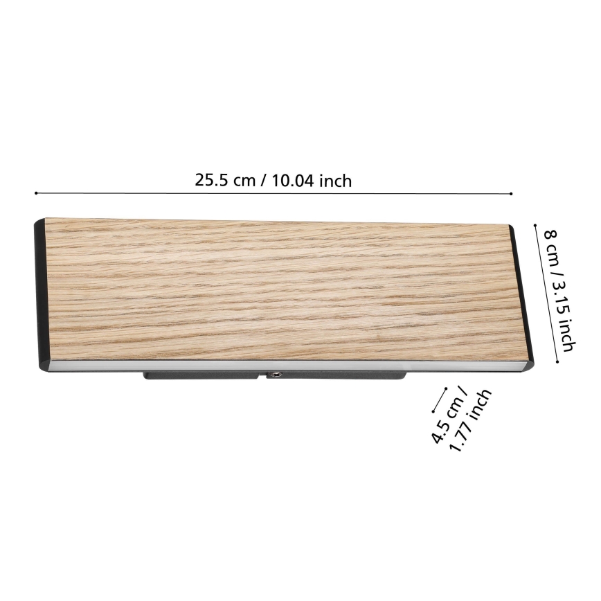 Eglo - Iluminação de parede LED 2xLED/4,2W/230V 3000K carvalho
