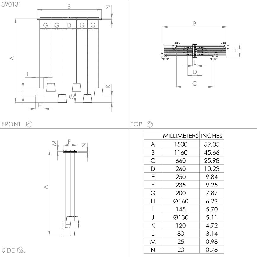 Eglo - Candeeiro suspenso 6xE27/40W/230V preto/castanho