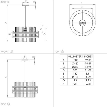 Eglo - Candeeiro suspenso 1xE27/40W/230V diâmetro 48 cm creme