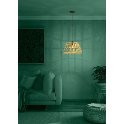 Eglo - Candeeiro suspenso 1xE27/40W/230V diâmetro 50 cm bambu