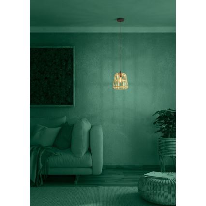 Eglo - Candeeiro suspenso 1xE27/40W/230V diâmetro 24 cm bambu
