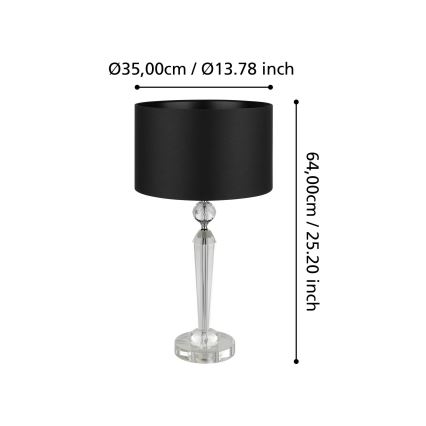 Eglo - Candeeiro de mesa 1xE27/40W/230V preto