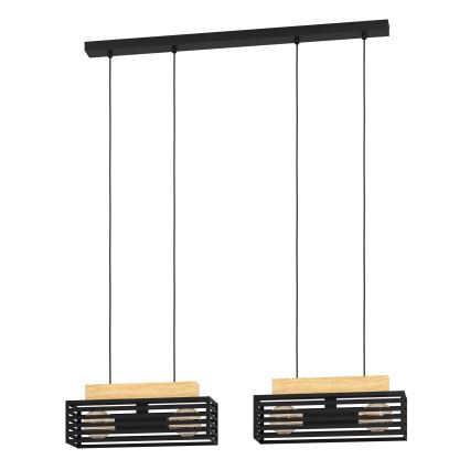 Eglo - Candeeiro suspenso 4xE27/40W/230V preto/castanho