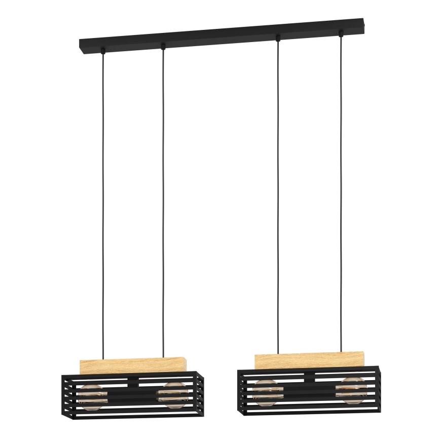 Eglo - Candeeiro suspenso 4xE27/40W/230V preto/castanho