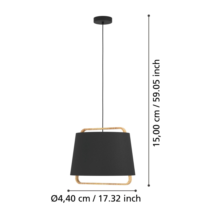 Eglo - Candeeiro suspenso 1xE27/40W/230V preto