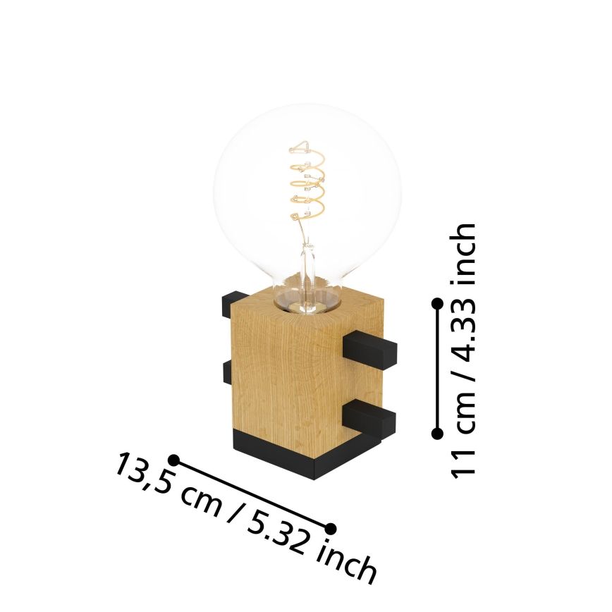 Eglo - Candeeiro de mesa 1xE27/40W/230V preto/castanho
