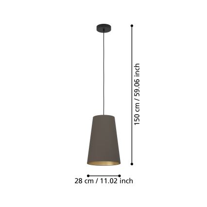 Eglo - Candeeiro suspenso 1xE27/40W/230V castanho