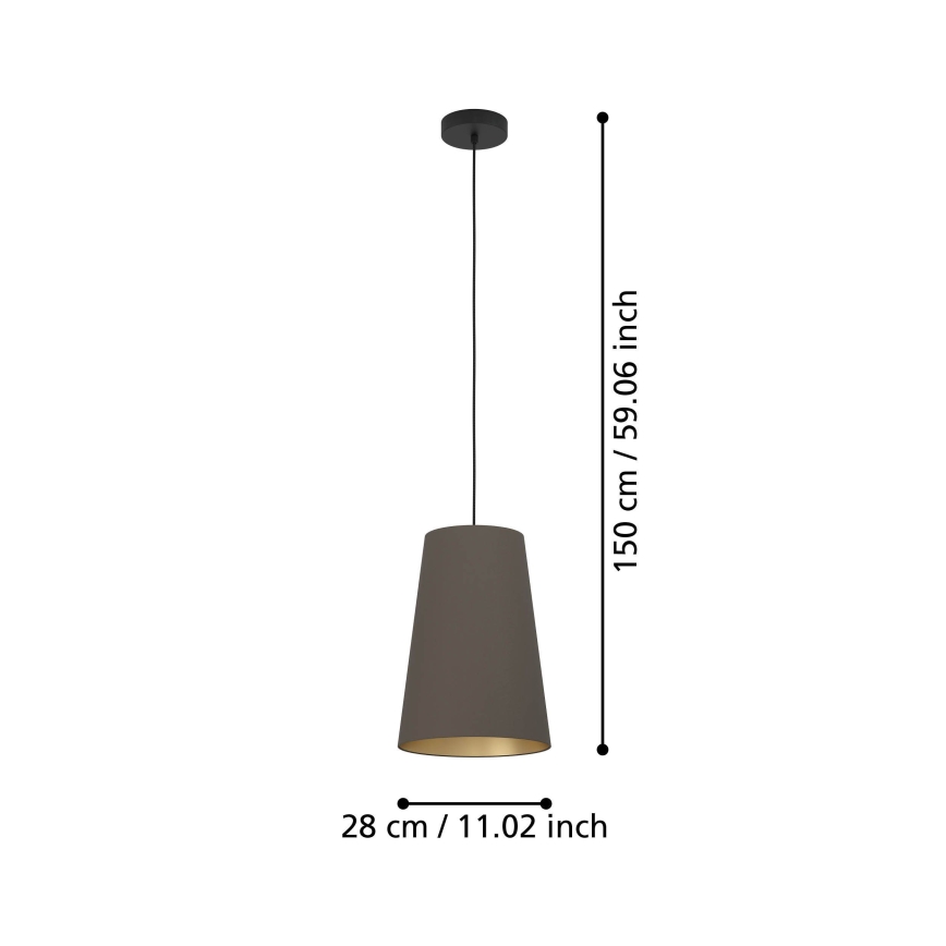 Eglo - Candeeiro suspenso 1xE27/40W/230V castanho