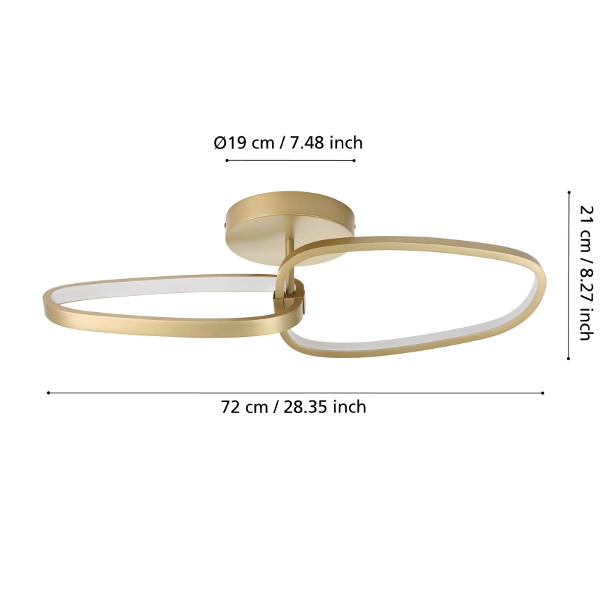 Eglo - Candeeiro integrado LED com regulação LED/25W/230V 3000K dourado