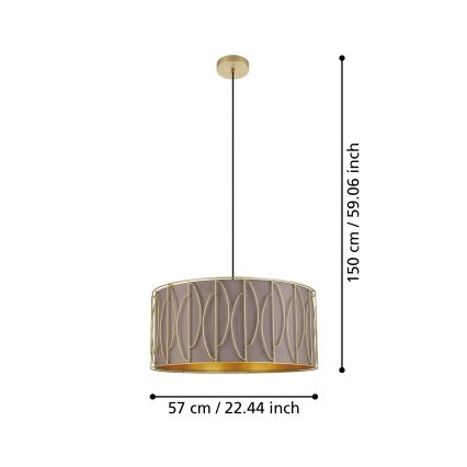 Eglo - Candeeiro suspenso 1xE27/40W/230V dourado/castanho