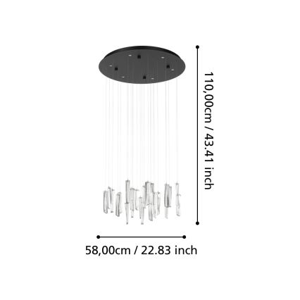 Eglo - Candeeiro suspenso LED com regulação 6xLED/4,2W/230V 3000K transparente