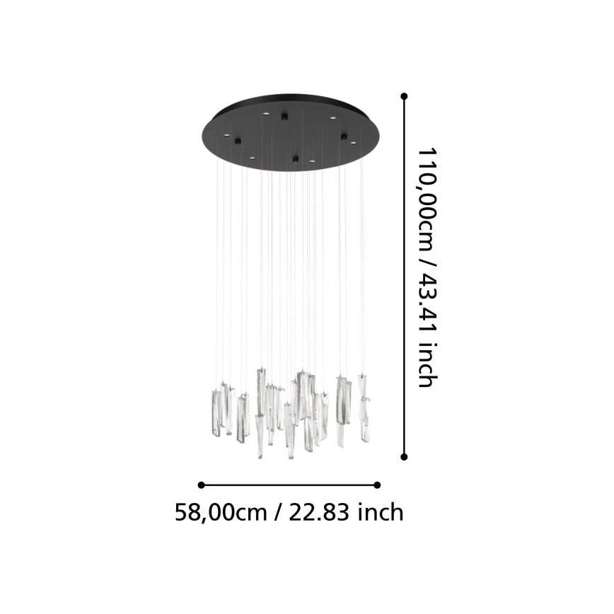 Eglo - Candeeiro suspenso LED com regulação 6xLED/4,2W/230V 3000K transparente