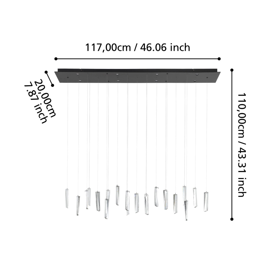 Eglo - Candeeiro suspenso LED com regulação 8xLED/4,2W/230V 3000K transparente