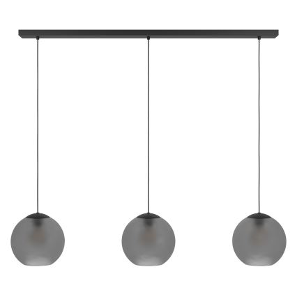 Eglo - Candeeiro suspenso 3xE27/40W/230V fumado