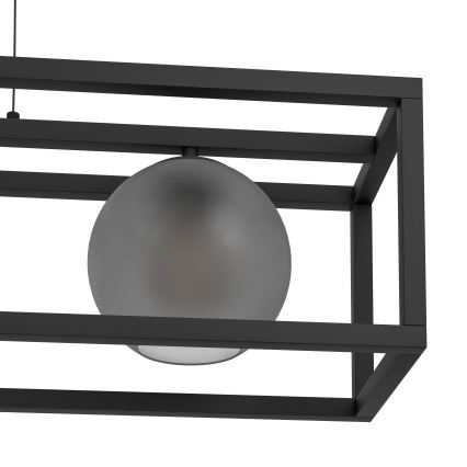 Eglo - Candeeiro suspenso 3xE27/40W/230V fumado/preto