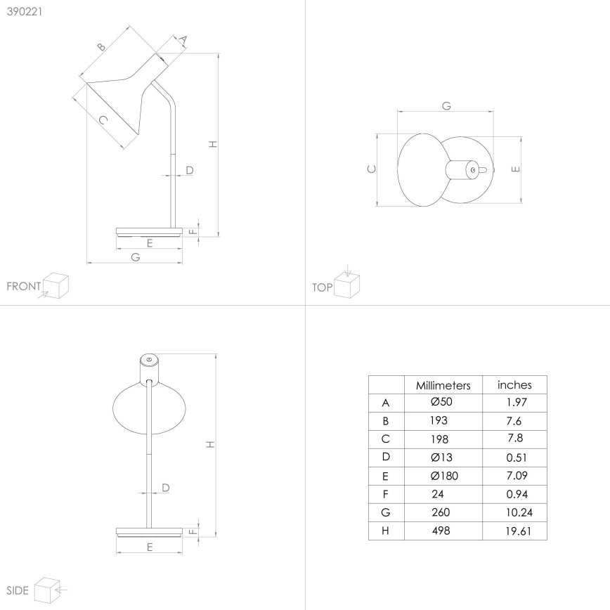 Eglo - Candeeiro de mesa 1xE27/28W/230V preto