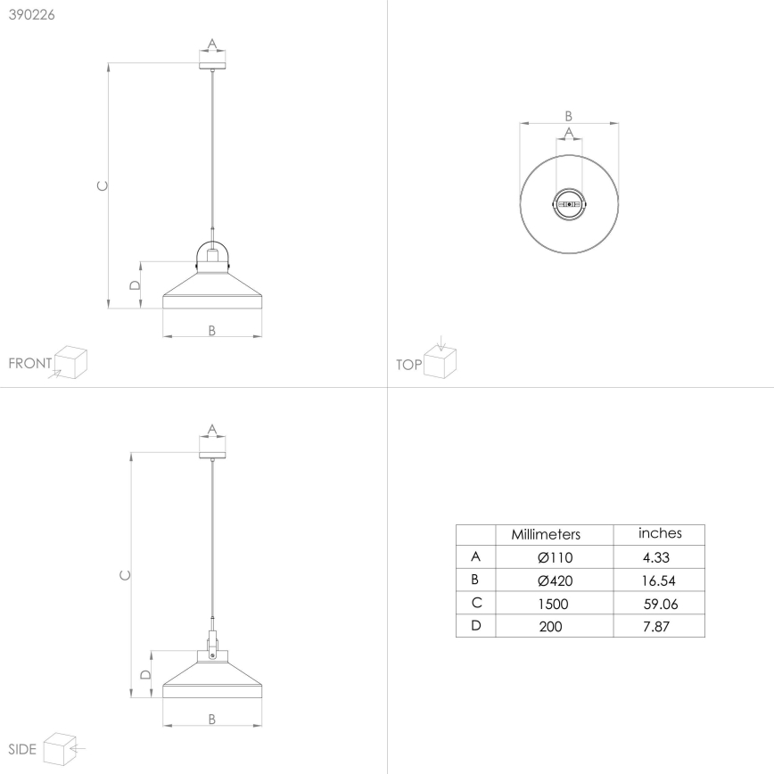 Eglo - Candeeiro suspenso 1xE27/40W/230V cinzento