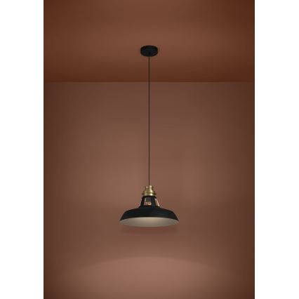Eglo - Candeeiro suspenso 1xE27/40W/230V preto/dourado
