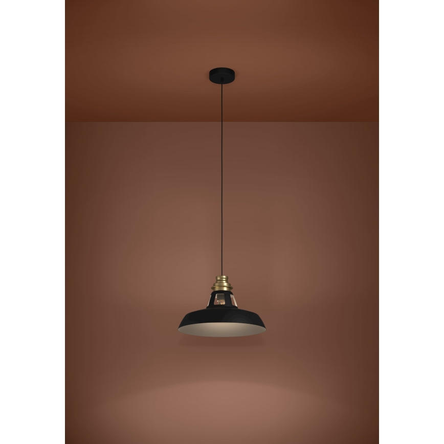 Eglo - Candeeiro suspenso 1xE27/40W/230V preto/dourado