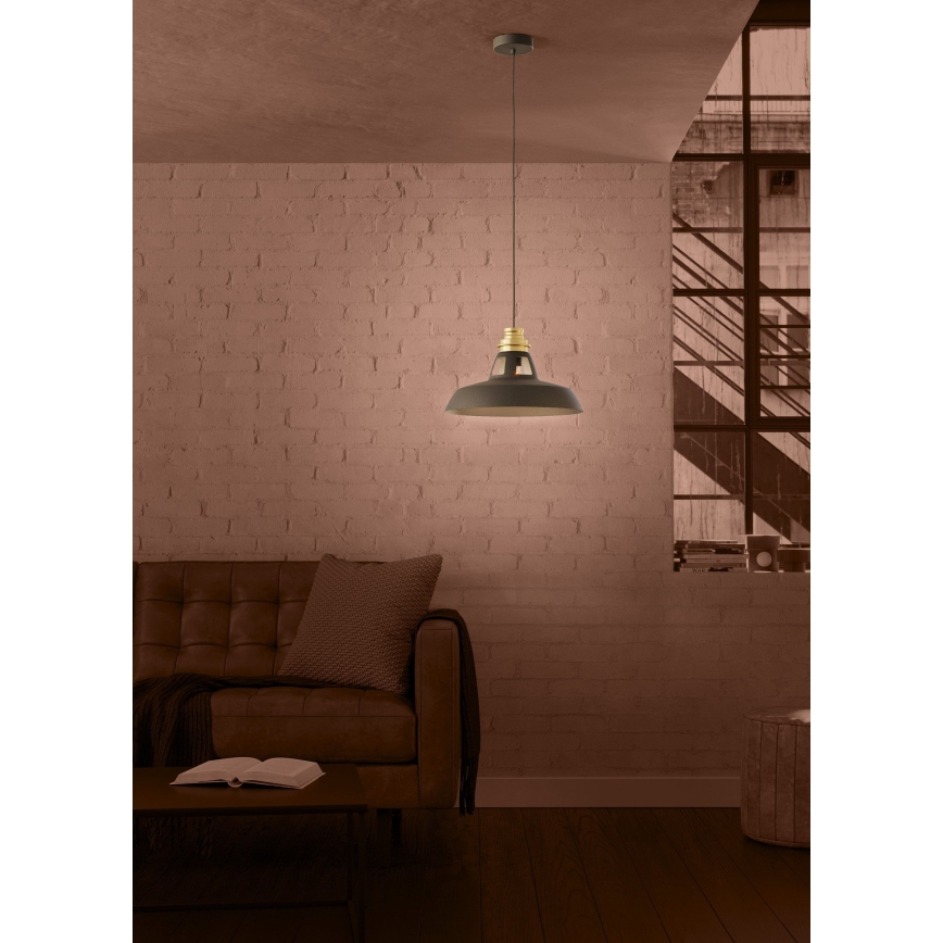 Eglo - Candeeiro suspenso 1xE27/40W/230V preto/dourado