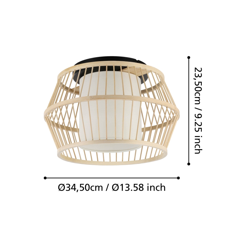 Eglo - Iluminação de teto 1xE27/40W/230V bambu