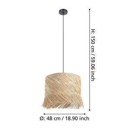 Eglo - Candeeiro suspenso 1xE27/40W/230V vime