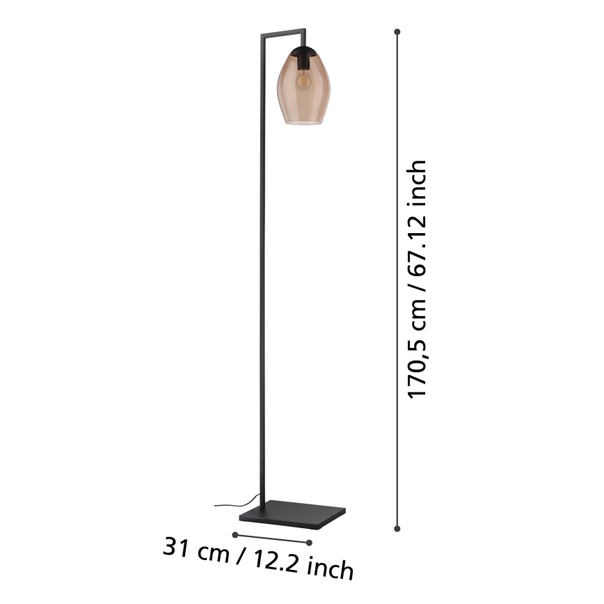 Eglo - Candeeiro de chão 1xE27/40W/230V castanho