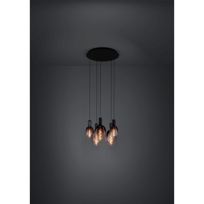 Eglo - Candeeiro suspenso 5xE27/40W/230V preto