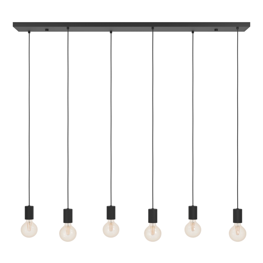Eglo - Candeeiro suspenso 6xE27/40W/230V preto