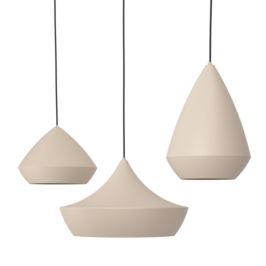 Eglo - Candeeiro suspenso 3xE27/28W/230V bege