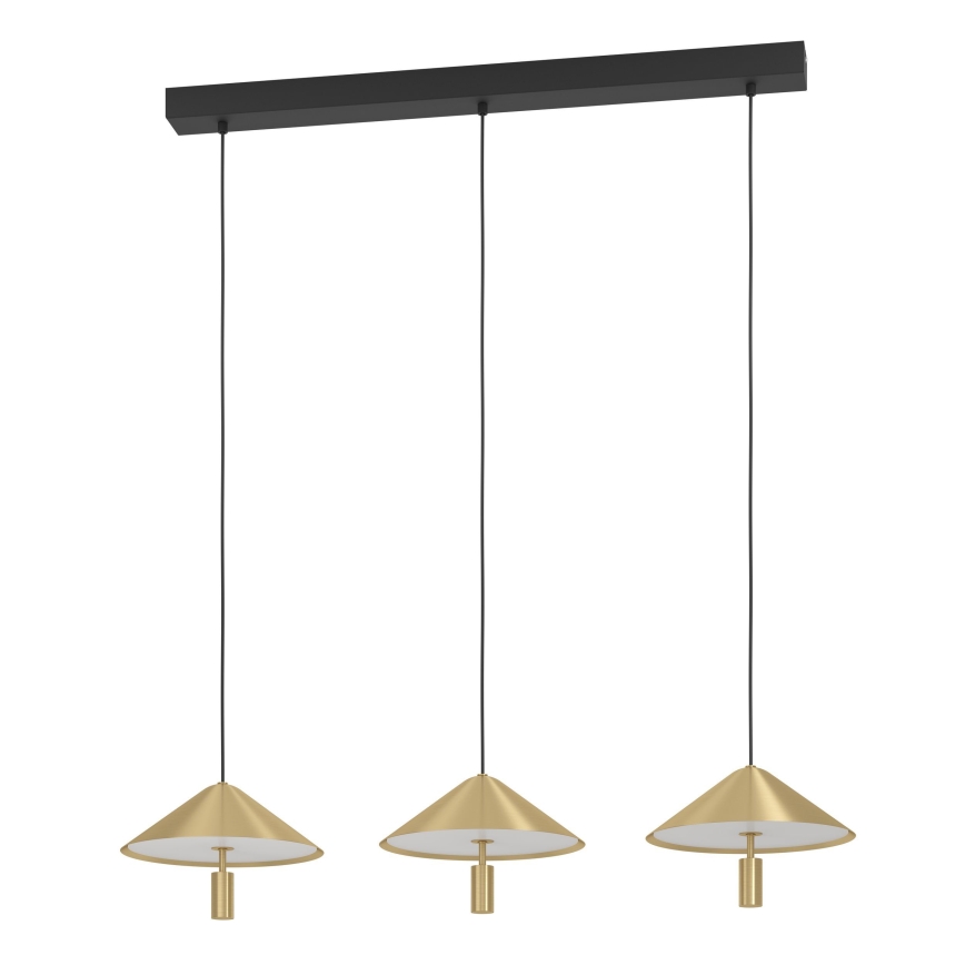 Eglo - Candeeiro suspenso LED com regulação 3xLED/12W/230V 3000K dourado