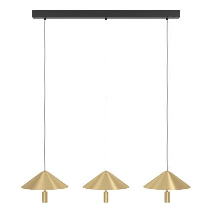 Eglo - Candeeiro suspenso LED com regulação 3xLED/12W/230V 3000K dourado