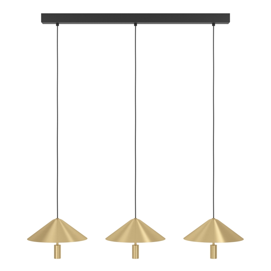 Eglo - Candeeiro suspenso LED com regulação 3xLED/12W/230V 3000K dourado