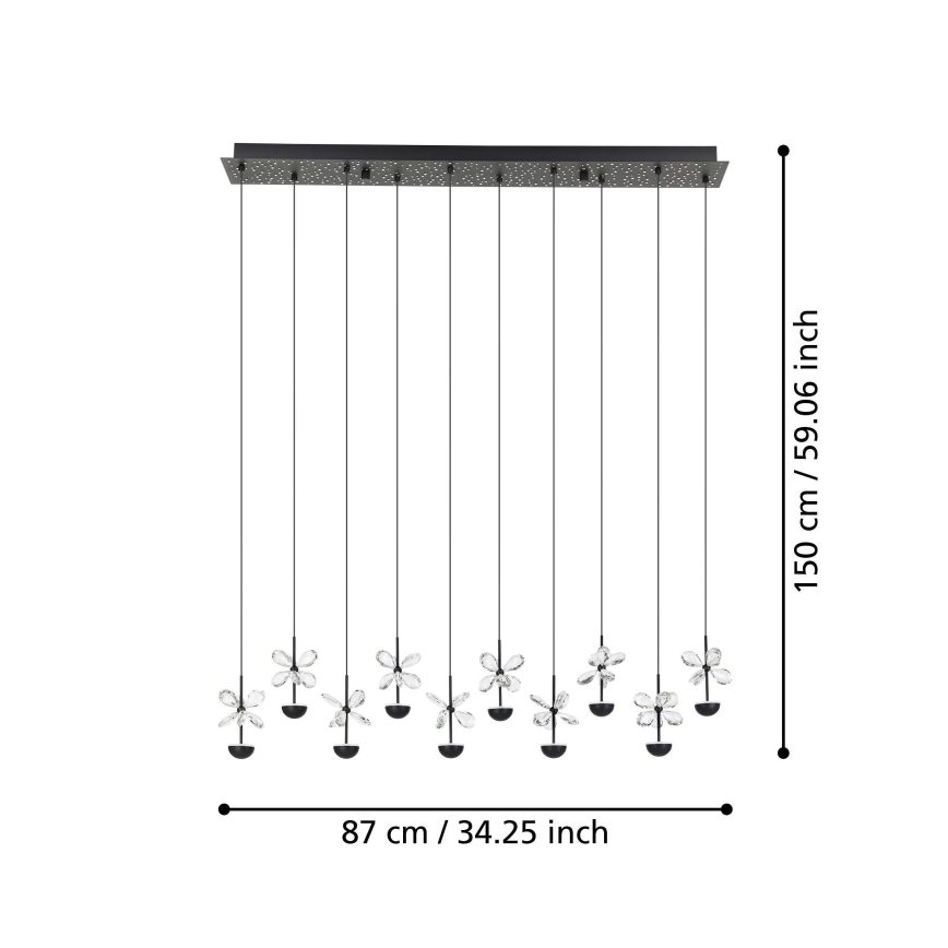 Eglo - Candeeiro suspenso LED com regulação LED/23W/230V 3000K preto